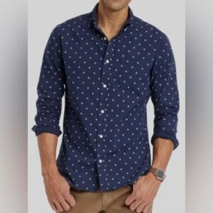 Goodfellow & Co Floral Print LS Button-Down Shirt Navy 4XL Tall NWT IN PKG